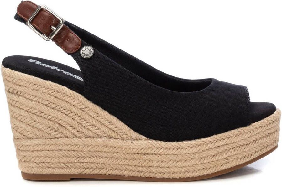 Refresh 172807 Canvas Wedge Espadrilles Zwart Vrouw
