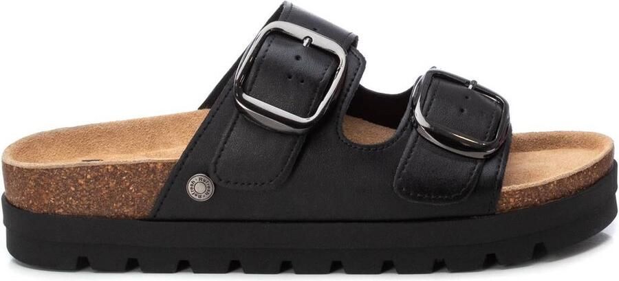 Refresh 17272103 Leather Sandalen Zwart Vrouw