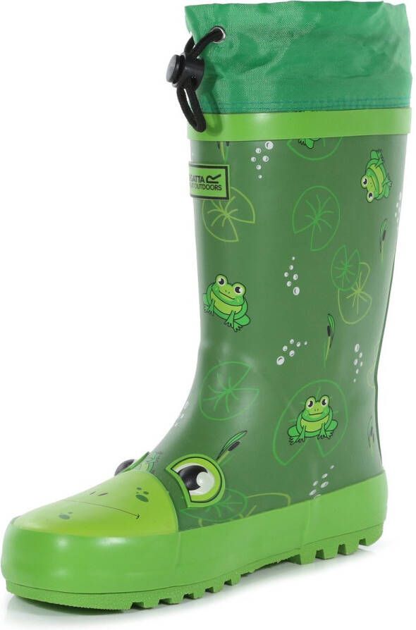 Regatta De Mudplay Junior Wellington Laarzen Kinderen Dieren Design Verstelbaar Groen