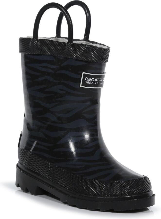 Regatta De Minnow Junior Wellington Laarzen Kinderen Katoenvoering Hiellus Zwart