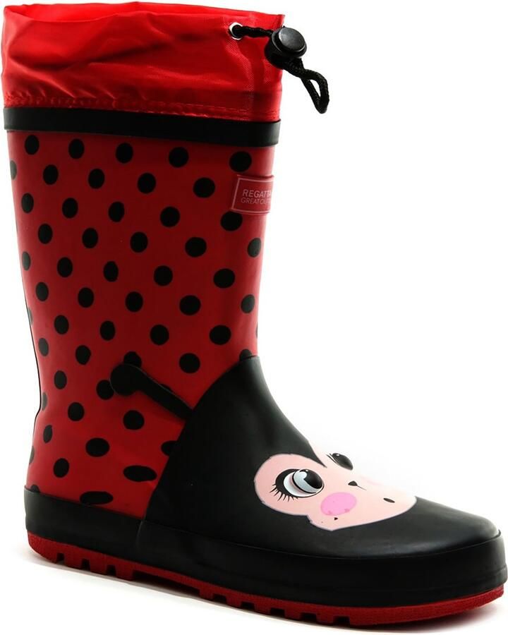 Regatta Mudplay Junior Regenlaarzen Met Trekkoord Outdoorlaarzen Kinderen Rood