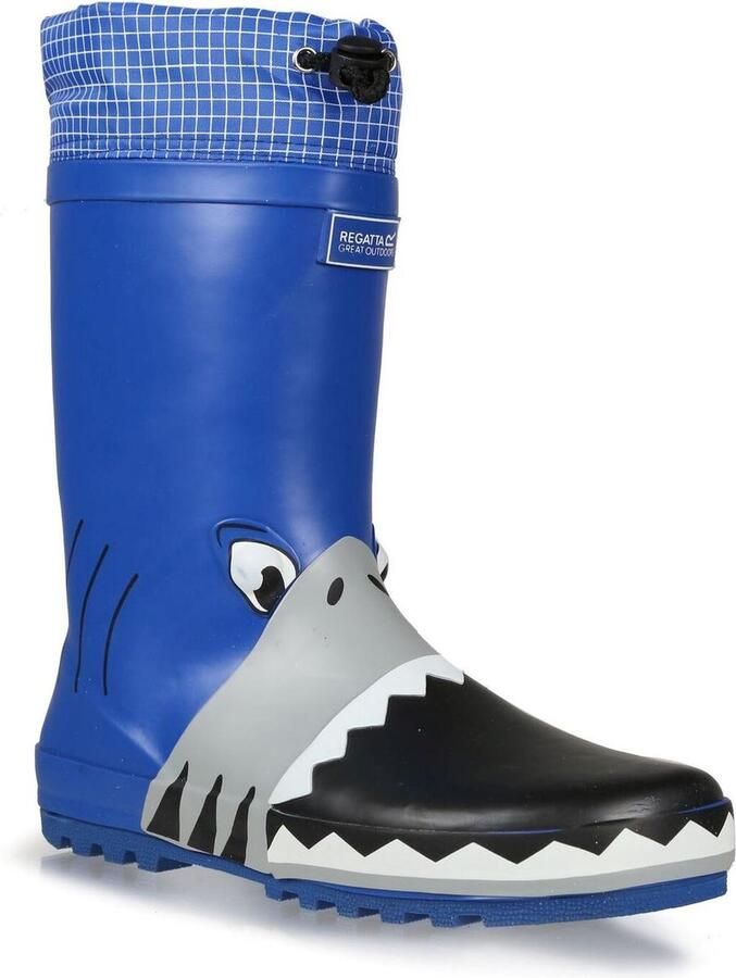 Regatta Regenlaarzen voor kinderen Mudplay Haai Blauw