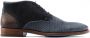 Rehab Footwear Salvador Zig Zag | Halfhoge donkerblauwe nette schoenen - Thumbnail 1