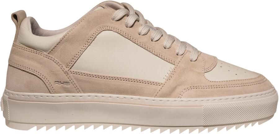 Rehab beige leren combi heren sneakers Creon