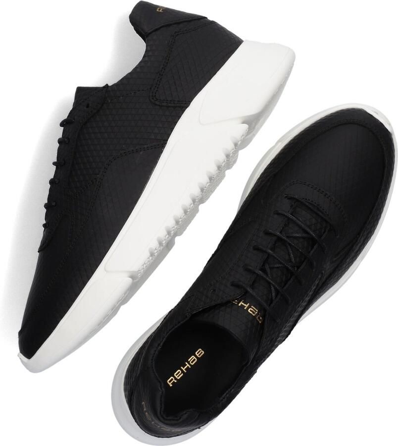 Rehab Hedley Triangle Lage sneakers Leren Sneaker Heren Zwart - Foto 2