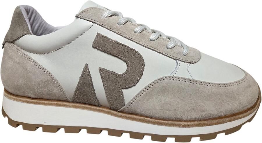 Rehab Maddox Sue Lthr 0753 Wht Khki Sneakers Wit beige Leer Suede Heren Wit