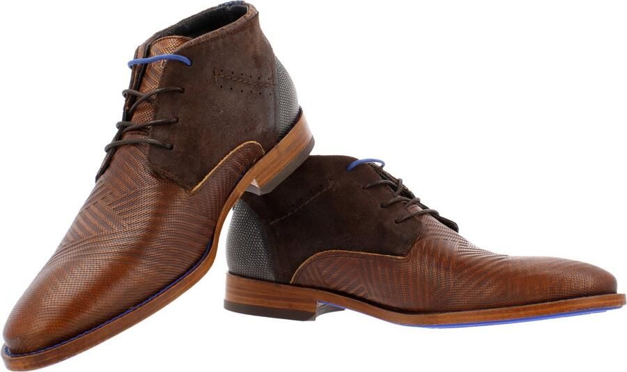 Rehab Footwear Salvador Zig Zag | Halfhoge bruine nette schoenen - Foto 6
