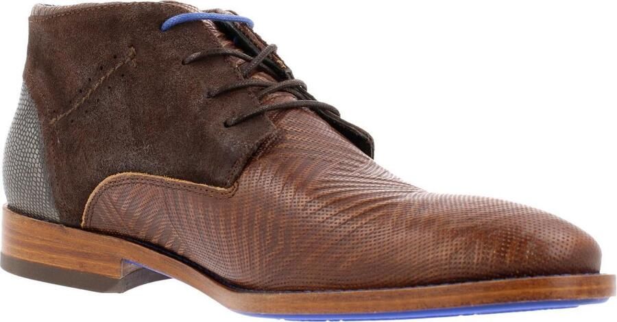 Rehab Footwear Salvador Zig Zag | Halfhoge bruine nette schoenen - Foto 8