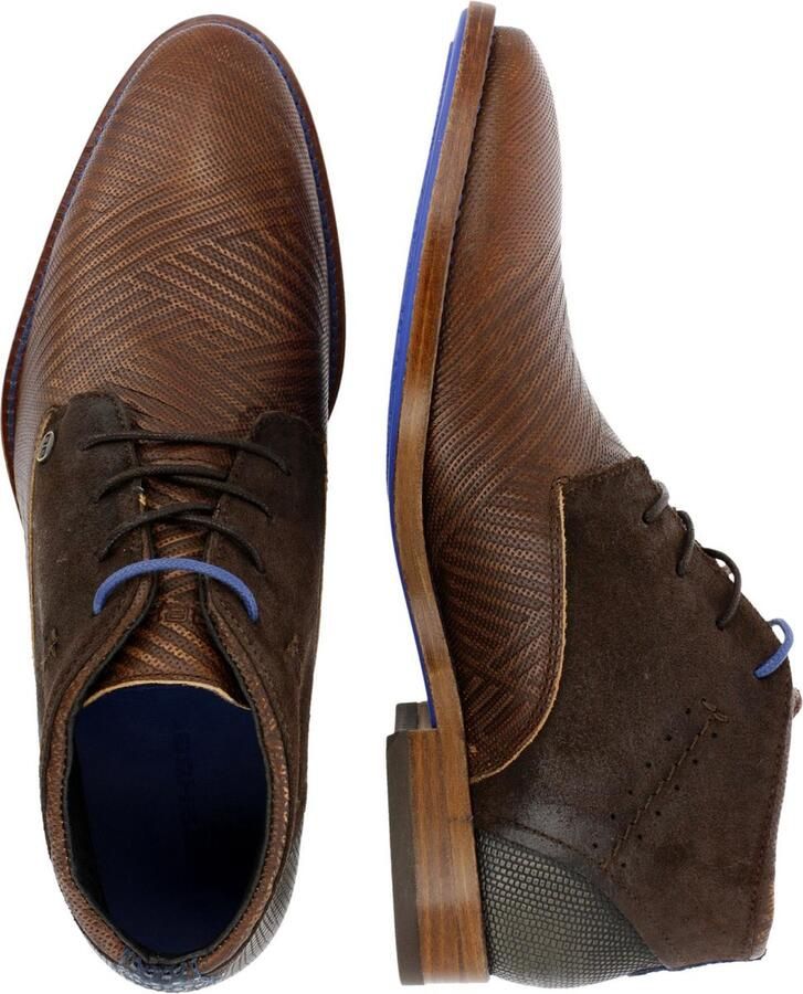 Rehab Footwear Salvador Zig Zag | Halfhoge bruine nette schoenen - Foto 3