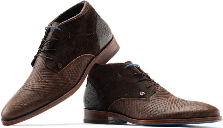 Rehab Footwear Salvador Zig Zag | Halfhoge bruine nette schoenen - Foto 7