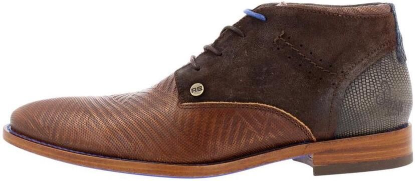 Rehab Footwear Salvador Zig Zag | Halfhoge bruine nette schoenen - Foto 12