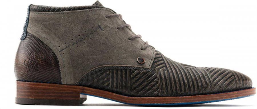 Rehab Footwear Salvador Zig Zag | Halfhoge grijze nette schoenen - Foto 3