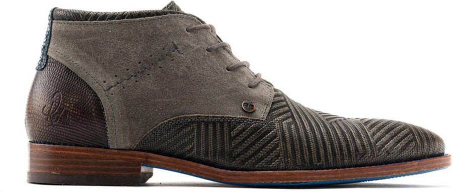 Rehab Footwear Salvador Zig Zag | Halfhoge grijze nette schoenen