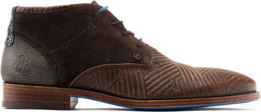 Rehab Footwear Salvador Zig Zag | Halfhoge bruine nette schoenen - Foto 2