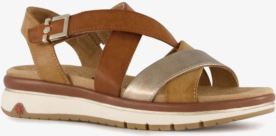 Relife dames sandalen cognac bruin Uitneembare zool
