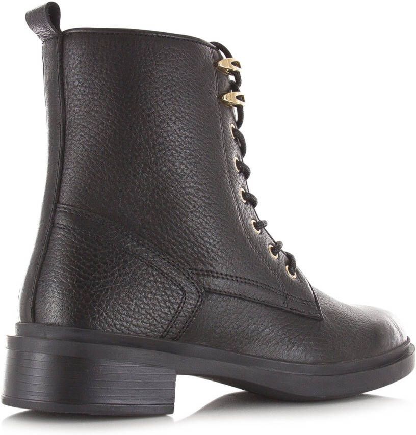Remix Boots 13825 Zwart Leer Veterboots Dames