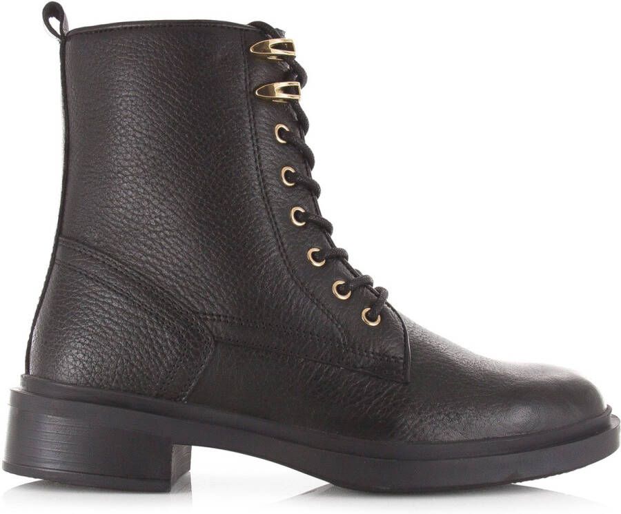 Remix Boots 13825 Zwart Leer Veterboots Dames
