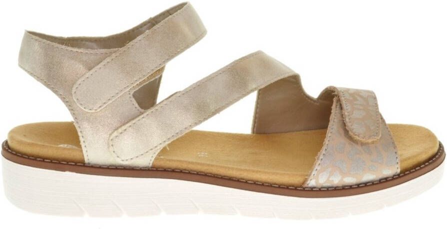 Remonte Beige Comfort Damessandaal Velcro En Steunzolen