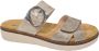 Remonte Beige Leren Dames Slippers Beige - Thumbnail 1