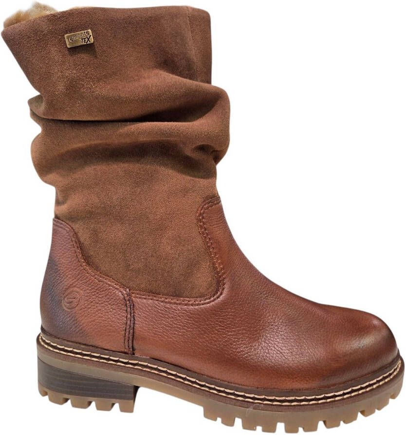 Remonte Bruine Leren Dames Laarzen Bruin