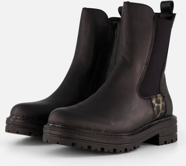 Remonte Chelsea-boots blokhak laarzen enkellaars met afwerking in leeuwenlook