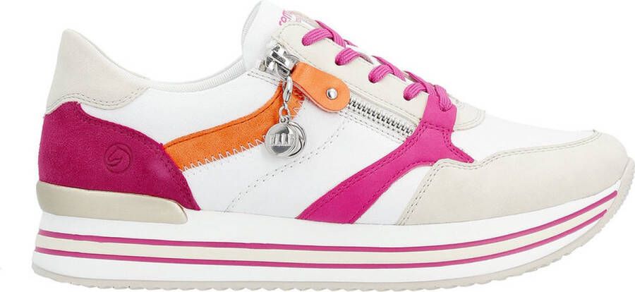 Remonte Lente Sneaker met Roze en Oranje Accenten Multicolor Heren