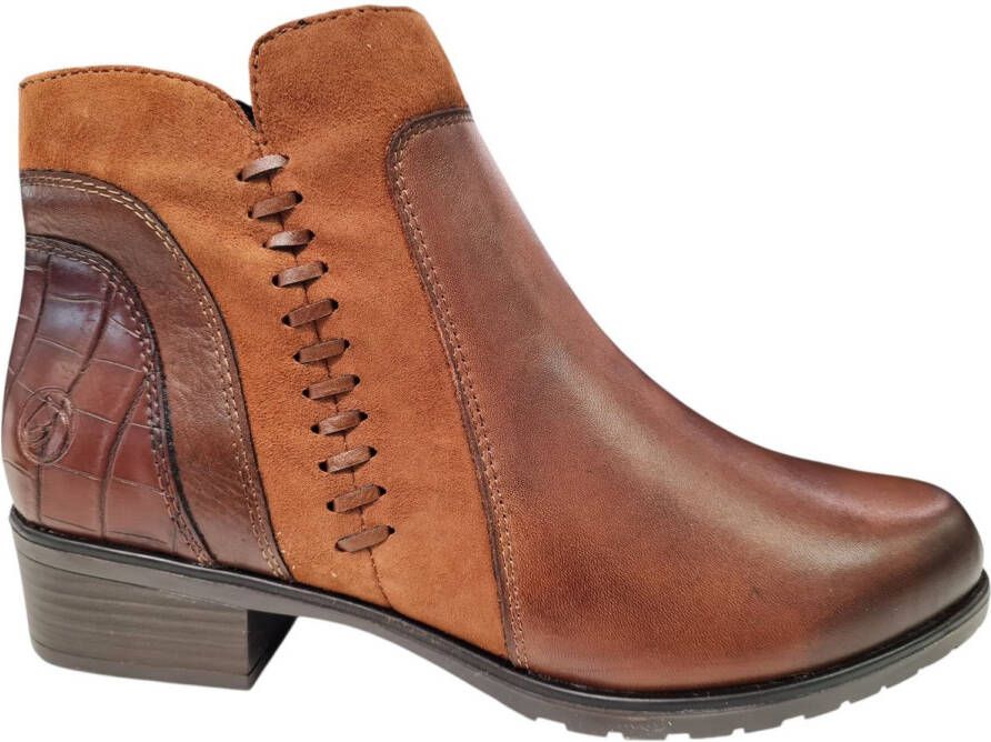 Remonte Bruine enkellaars met comfortabele hak Brown Dames