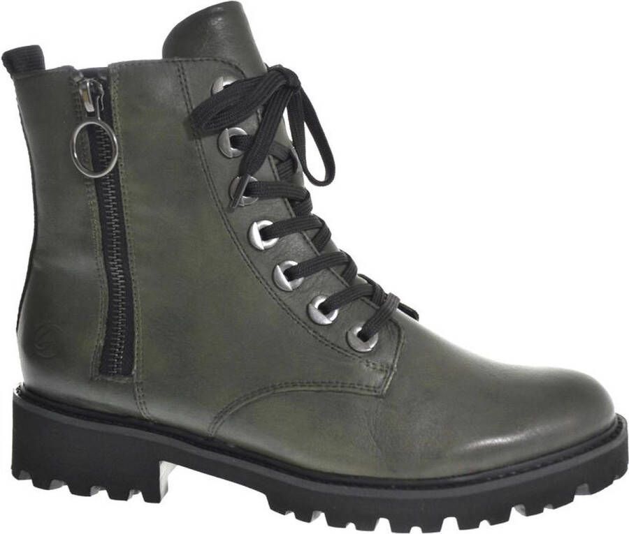 Remonte Groene leren veterschoenen Green Dames