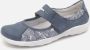 Remonte Dames Bandschoen R3510-12 Jeansblauw Print - Thumbnail 1