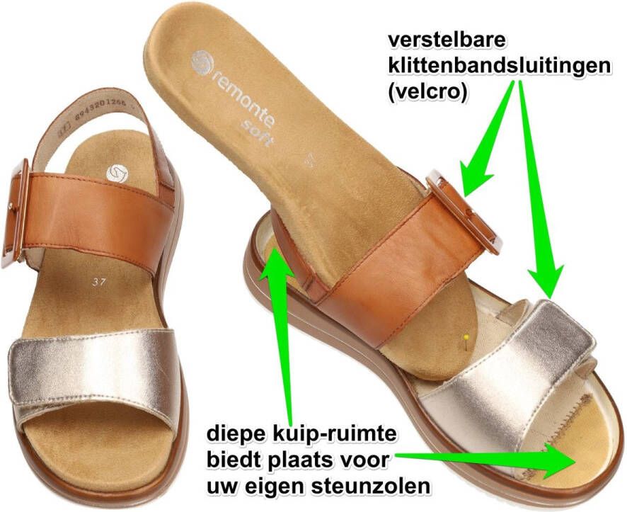 Remonte Sleehaksandaaltjes zomerschoen riemensandaal met comfortabel soft voetbed