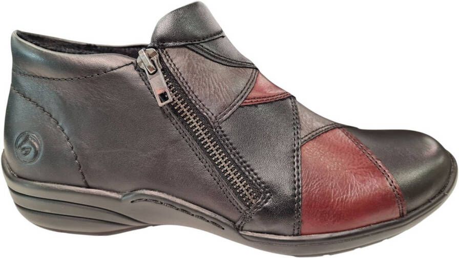 Remonte Dames Enkellaars R7674-02 Zwart Bordeaux