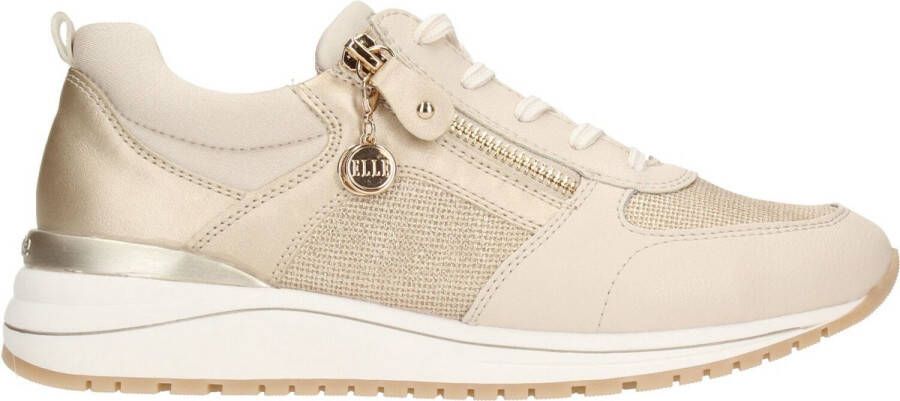 Remonte Beige Metallic Glitter Sneaker met Rits Beige Dames