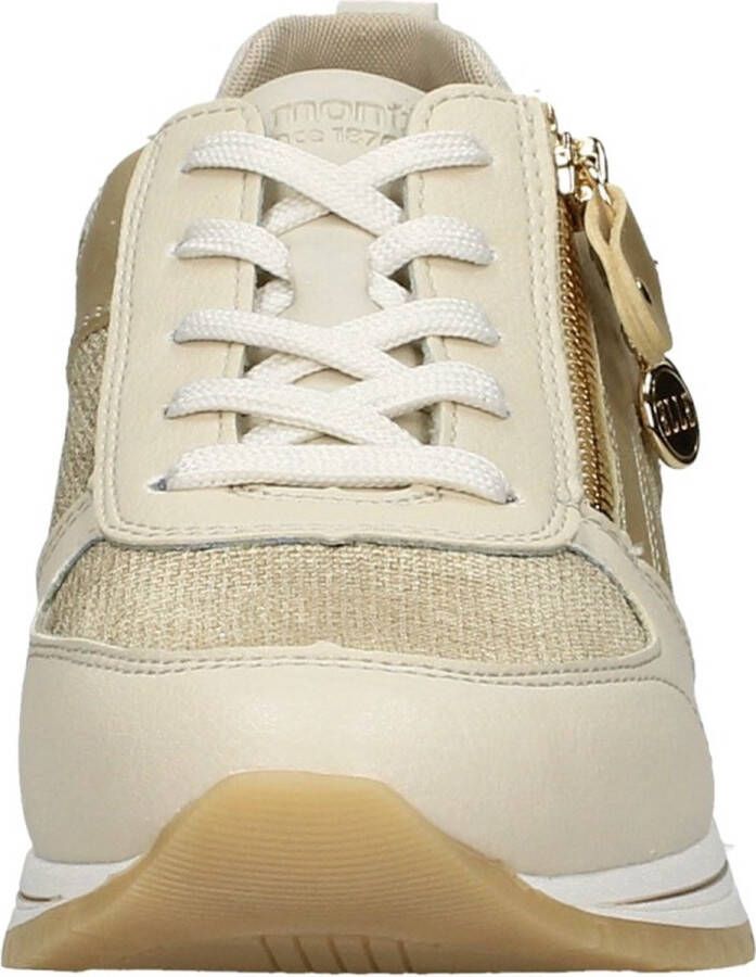 Remonte Beige Metallic Glitter Sneaker met Rits Beige Dames