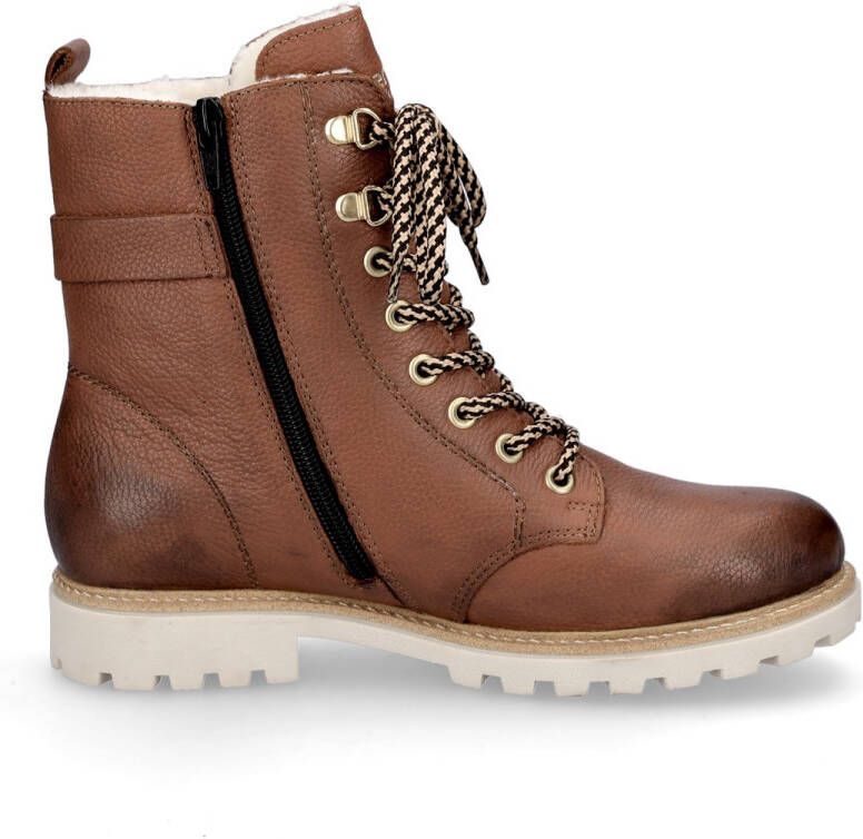 Remonte Winterlaarzen blokhak veterschoenen outdoorschoen met decoratieve gesp