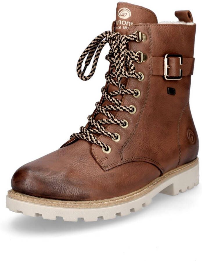 Remonte Winterlaarzen blokhak veterschoenen outdoorschoen met decoratieve gesp