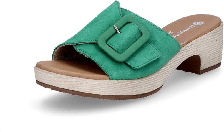 Remonte Slippers ELLE-Collection blokhak zomerschoen slippers decoratieve gesp elle-collectie