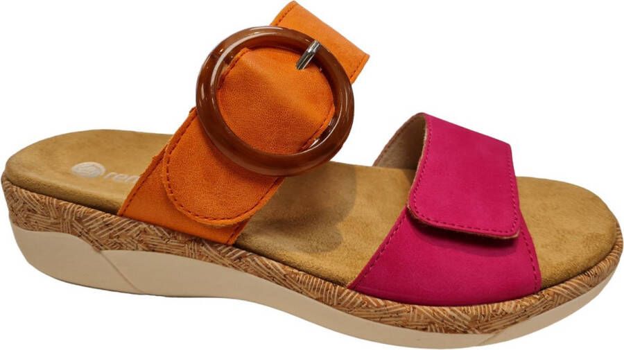 Remonte -Dames oranje slippers & muiltjes