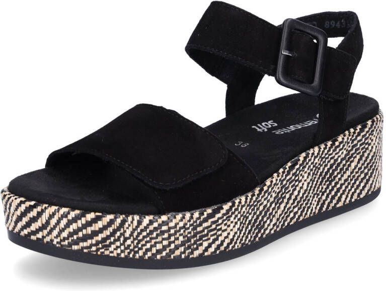 Remonte Sandaaltjes Elisabeth Hurley-Collection Sleehak zomerschoen bandjessandaal en bekleed plateau
