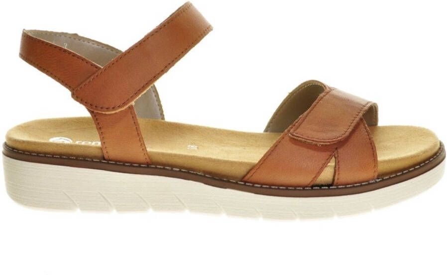 Remonte Dames Platte Cognac Sandalen