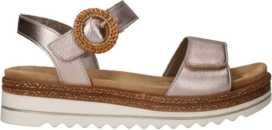 Remonte -Dames roze-goud metallic sandalen