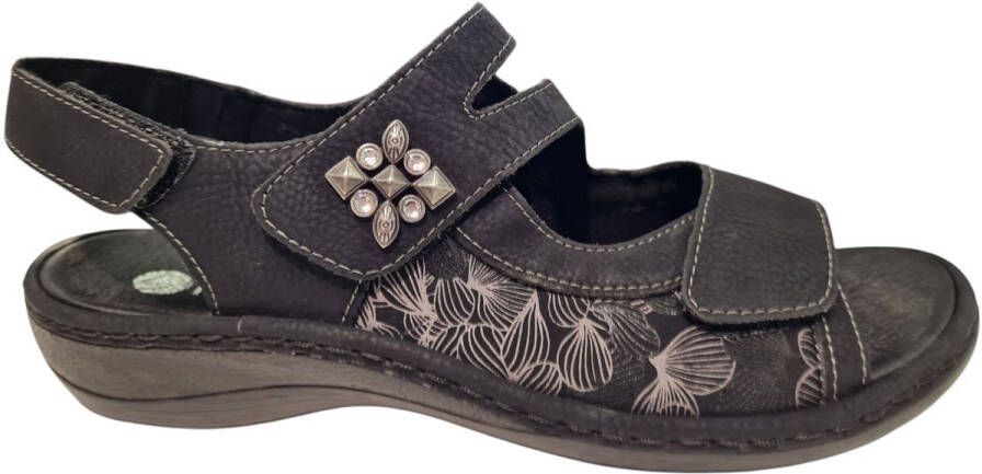 Remonte Dames Sandaal D7647 01 Zwart Combi