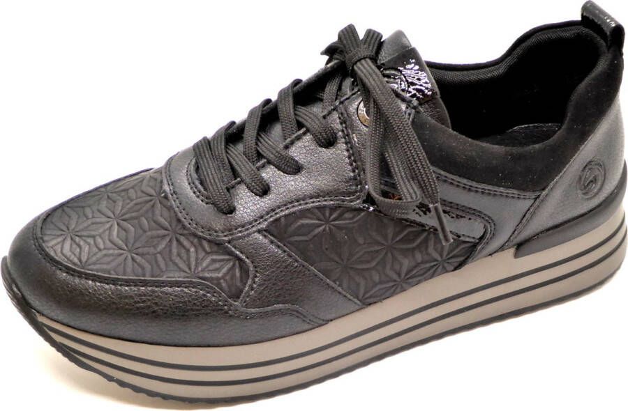 Remonte Dames Sneaker D1315 02 Zwart Combi