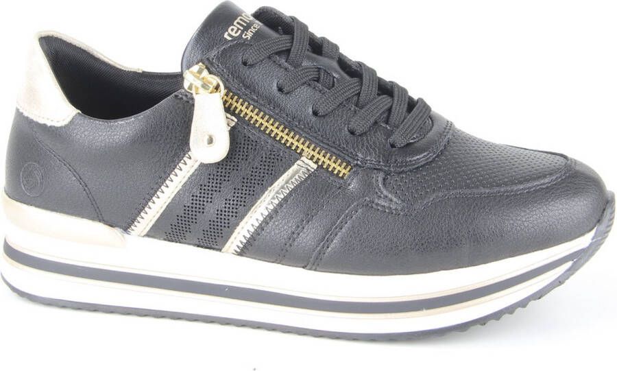 Remonte Zwarte sportieve sneaker met comfortabel voetbed Black Heren