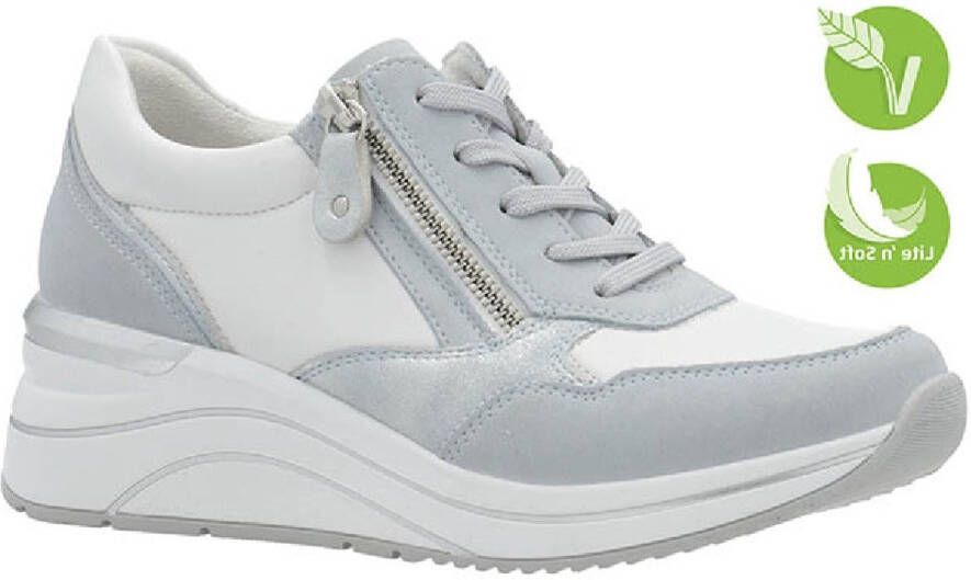 Remonte Sneakers met sleehak vrijetijdsschoen lage schoen veterschoen vegan verwerking