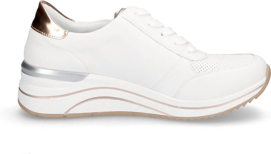 Remonte Sneakers met sleehak vrijetijdsschoen lage schoen veterschoen met metallic contrastaccenten