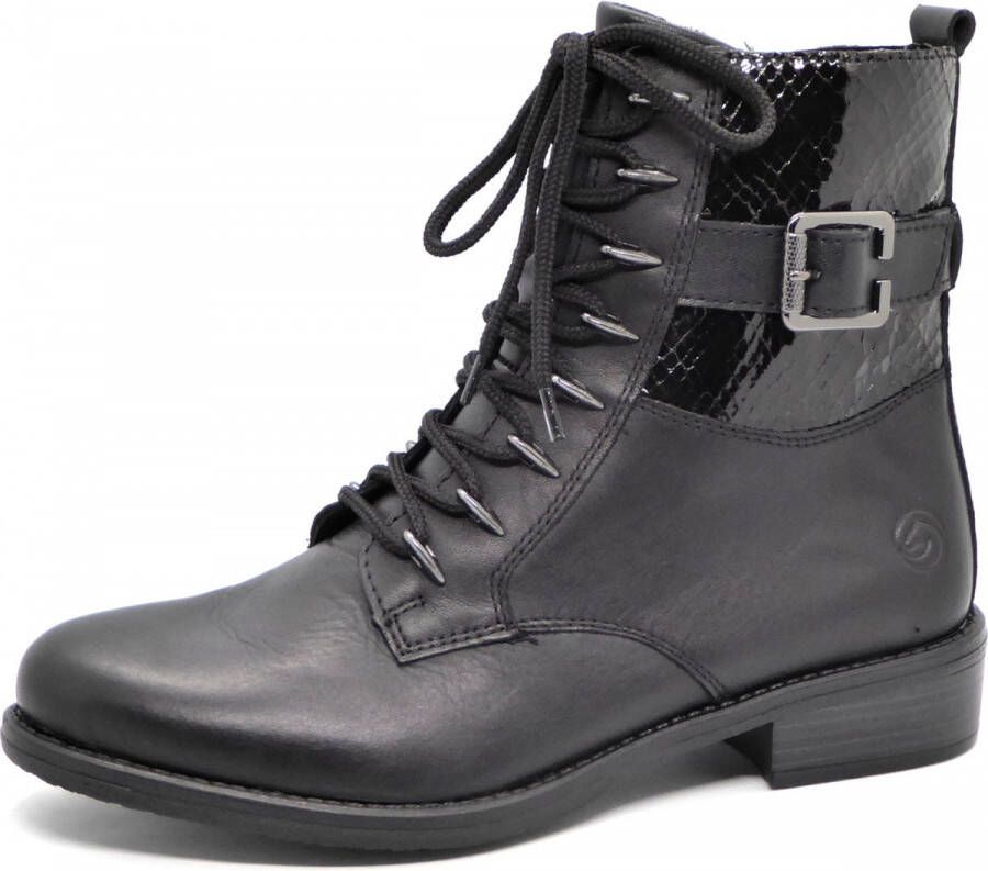 Remonte Dames Veterboot D0F72 01 Zwart