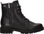 Remonte Zwarte Leren Veterboots Dames Zwart - Thumbnail 1