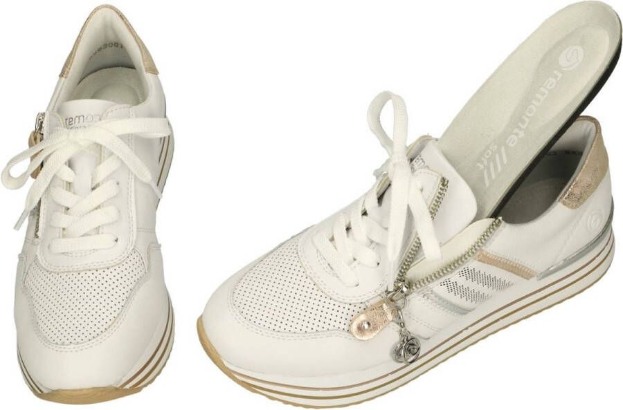 Remonte Witte sportieve sneaker met comfortabel voetbed White Heren