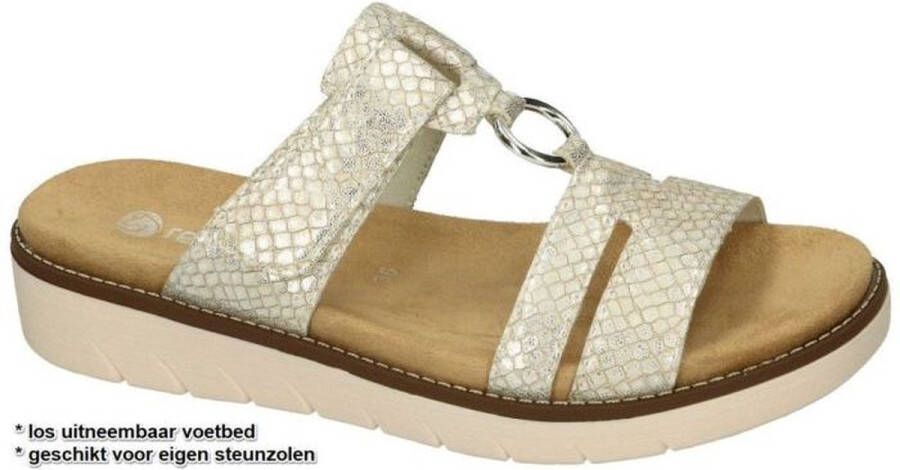 Remonte -Dames zilver slippers & muiltje