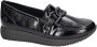 Remonte -Dames zwart ballerina's & mocassins - Thumbnail 1